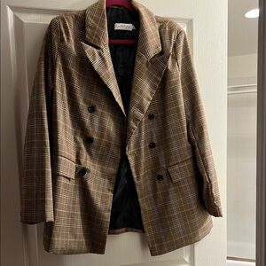 Petal & Pup Brown Plaid Blazer
